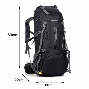 60L backpacking bag camping trekking fishing mountaineering daypack backpack with waterproof rain cover