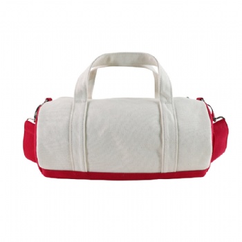 Compact Mini Cotton Canvas Barrel Duffel Gym Bag