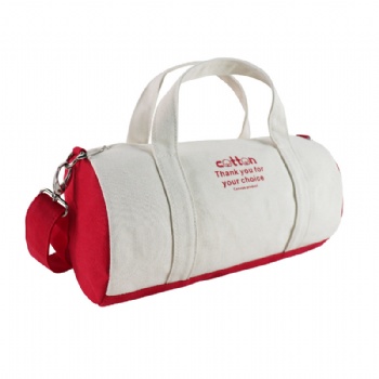 Compact Mini Cotton Canvas Barrel Duffel Gym Bag