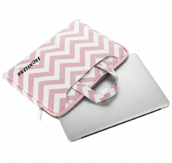 Women's Shockproof pink chevron style MacBook / laptop / notebook / Ultrabook computer shoulder briefcase bag