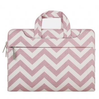 Women's Shockproof pink chevron style MacBook / laptop / notebook / Ultrabook computer shoulder briefcase bag