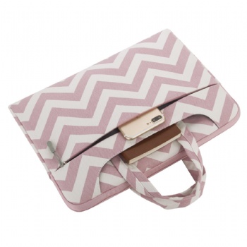 Women's Shockproof pink chevron style MacBook / laptop / notebook / Ultrabook computer shoulder briefcase bag