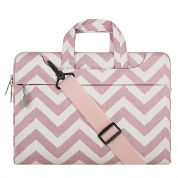 Women's Shockproof pink chevron style MacBook / laptop / notebook / Ultrabook computer shoulder briefcase bag