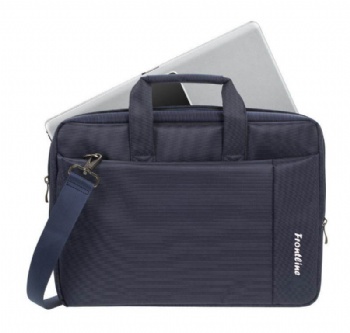 Blue slim laptop briefcase men's office bag travel shoulder computer bag