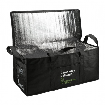 Large delivery cooler tote lightweight foil insulated transporting storage bag