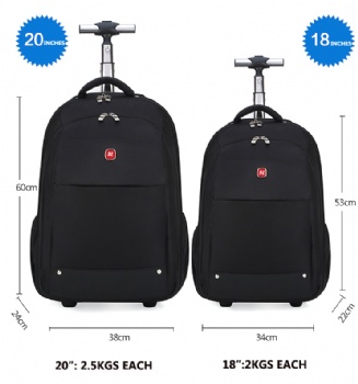 Men's Nylon Laptop Backpack Bag on Wheels