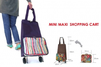 Mini to max wheeled shopping bag foldable