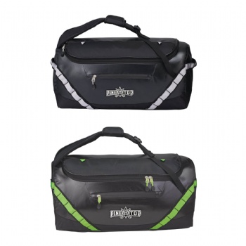 Lightweight water-resistant sports duffel as a duffel or backpack