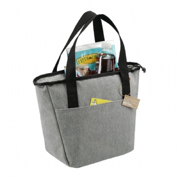 Trendy rPET 9 can tote style lunch cooler bag with leakproof PEVA lining